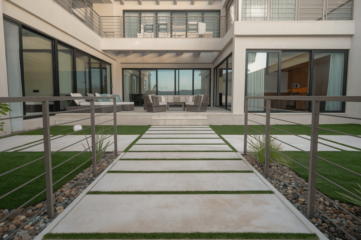 Decorative concrete pathway design