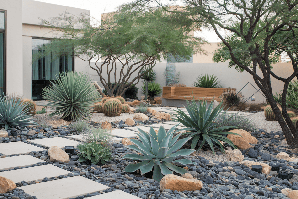 Xeriscape with native drought-resistant plants